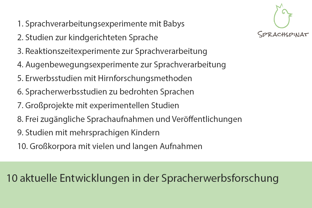  10 aktuelle Entwicklungen in der Spracherwerbsforschung