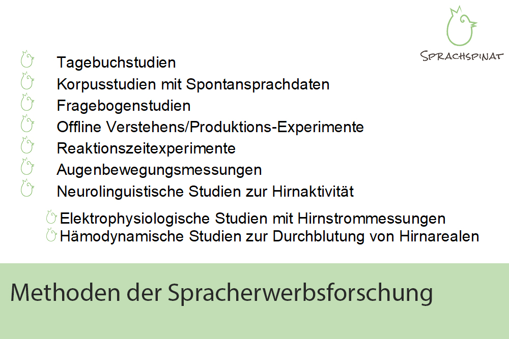 Infographik: Methoden der Spracherwerbsforschung