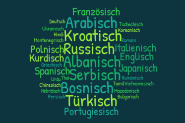 Wortwolke zu den Sprachbeschreibungen von Hoffmann et al. (2017), Krifka et al. (2014), Schader (2013), erstellt auf https://www.abcya.com
