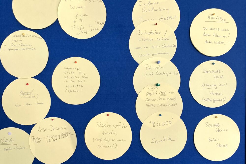 Ideensammlung beim VHS-Lesementoring-Workshop